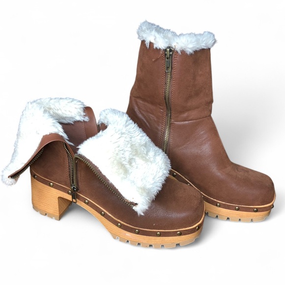 MIA Brown Faux Fur Winter Boots - Picture 2 of 5